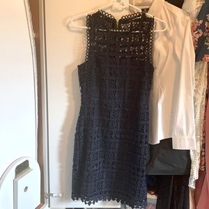 Lulus navy dress with exposed zipper